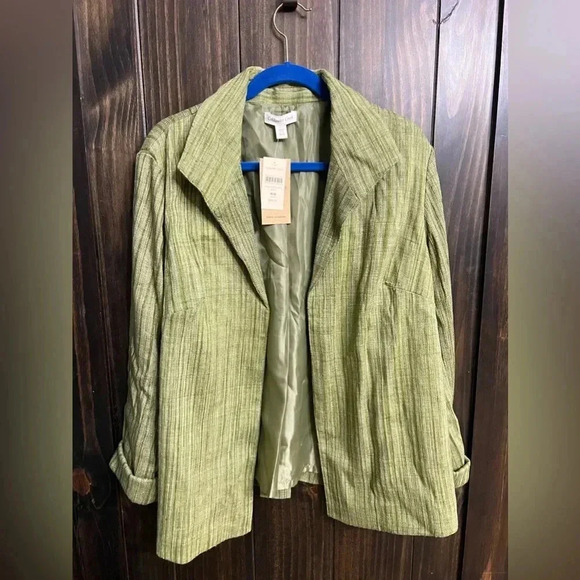 NWT-Coldwater Creek Women's Texture Wing Collar Jacket-Size: 18W - Picture 2 of 12